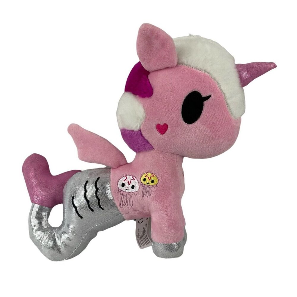 Aurora Tokidoki Gelatina Mermicorno Unicorn Mermaid‎ Silver Pink Plush Toy 10”